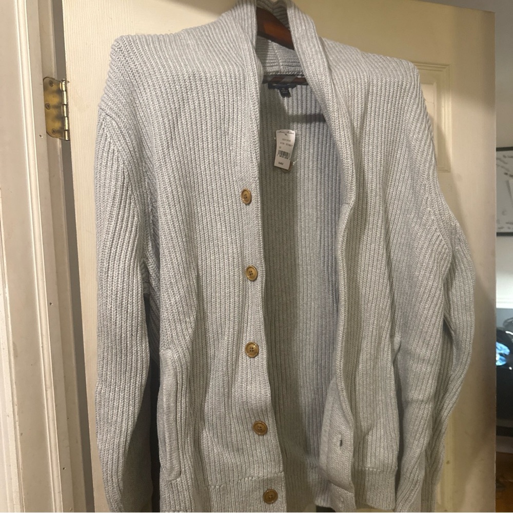 Brooks Brothers Light Gray Cardigan Sweater